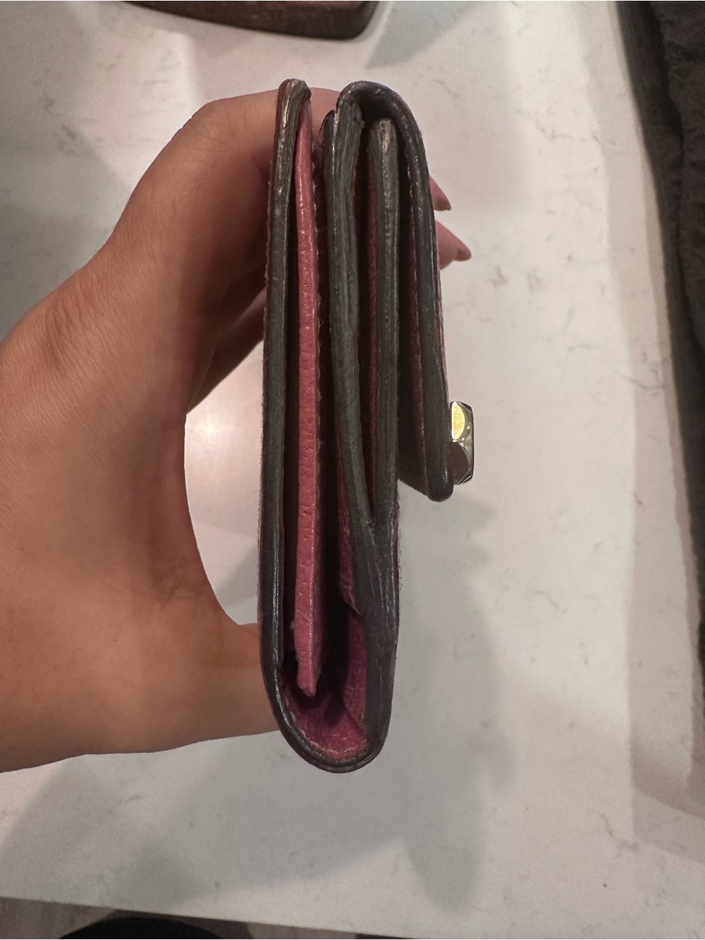 Gucci Beige GG Canvas Wallet with Pink Leather Trim - Picture 3 of 11